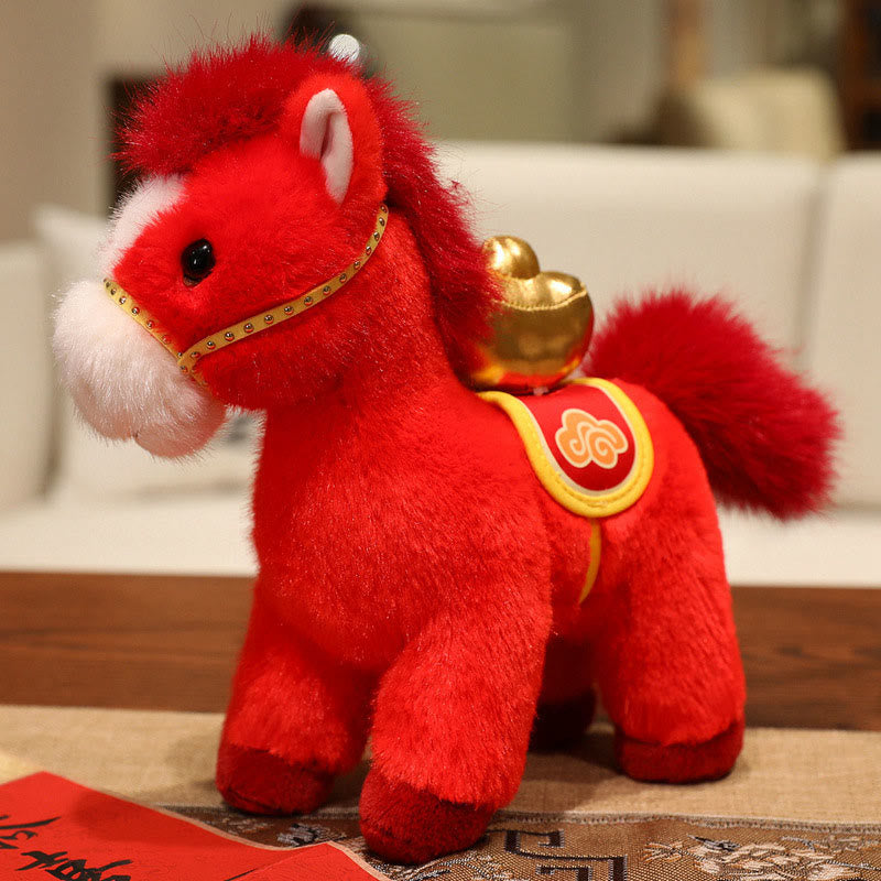 Year of the Horse Bamboo Dragon Lotus Phoenix Plush Doll Home Decoration