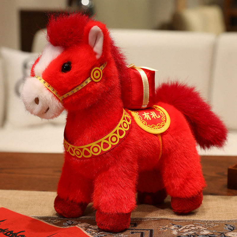 Year of the Horse Bamboo Dragon Lotus Phoenix Plush Doll Home Decoration