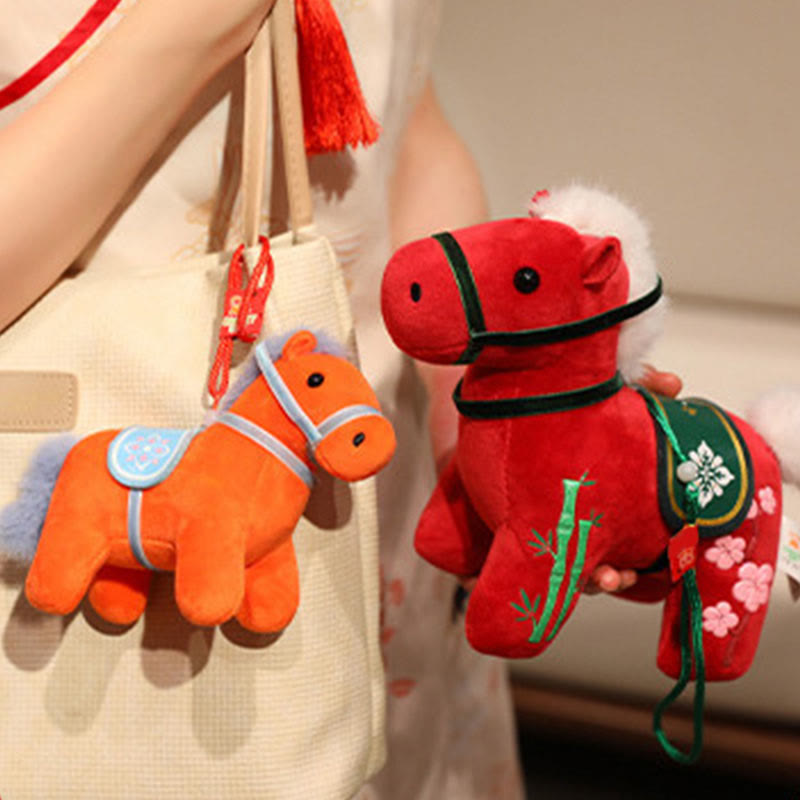 Year of the Horse Bamboo Dragon Lotus Phoenix Plush Doll Home Decoration