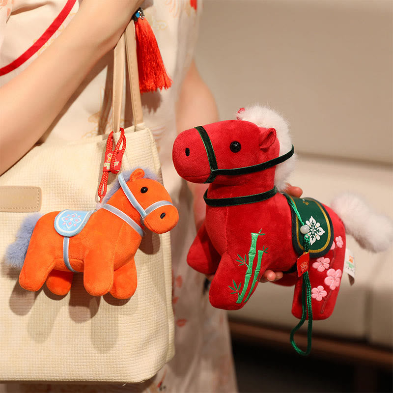 Year of the Horse Bamboo Dragon Lotus Phoenix Plush Doll Home Decoration