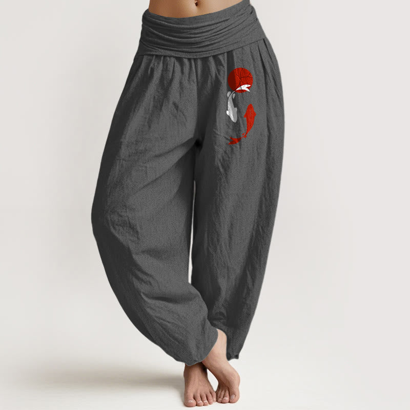 Breathable Cotton Elastic Waist Harem Meditation Pants