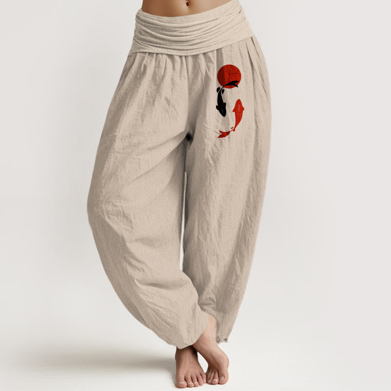 Breathable Cotton Elastic Waist Harem Meditation Pants