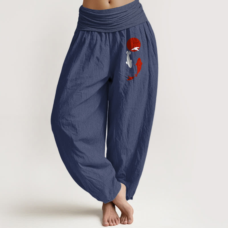 Breathable Cotton Elastic Waist Harem Meditation Pants