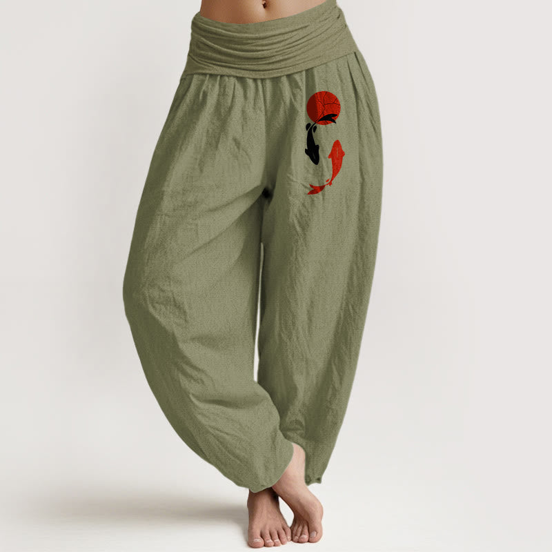 Breathable Cotton Elastic Waist Harem Meditation Pants