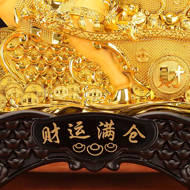 "Good Fortune" Year of the Horse Treasure Bowl Ingots Wealth Resin Home Decoration