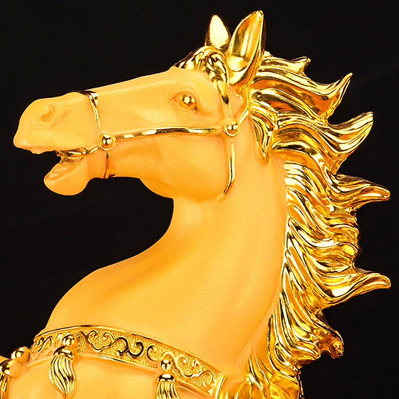 "Good Fortune" Year of the Horse Treasure Bowl Ingots Wealth Resin Home Decoration