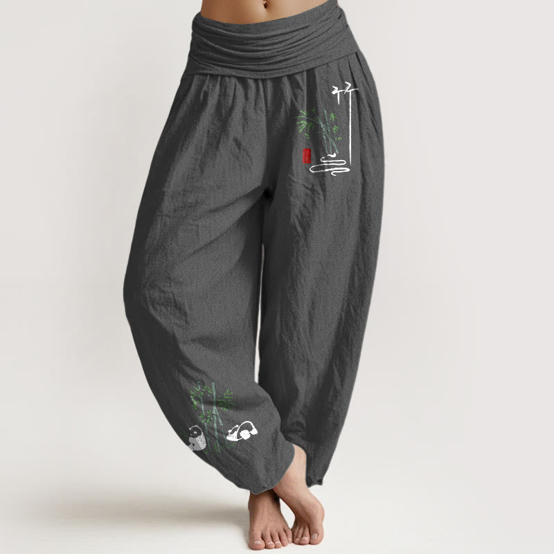 Pure Cotton Bamboo Print Mindful Movement Harem Pants