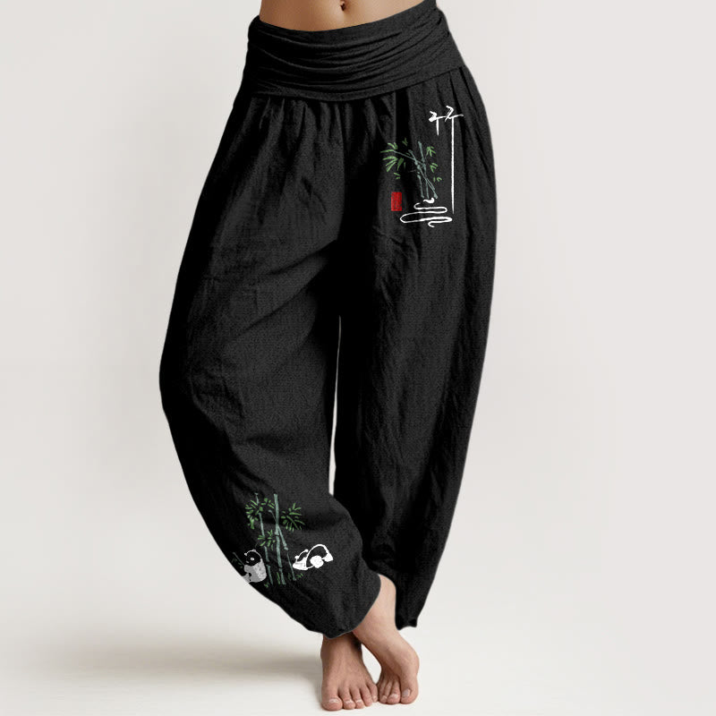Pure Cotton Bamboo Print Mindful Movement Harem Pants