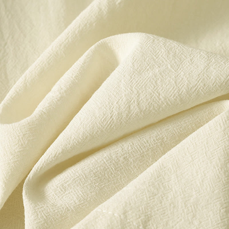Cotton Asymmetrical Frog-Button Mindful Meditation Shirt