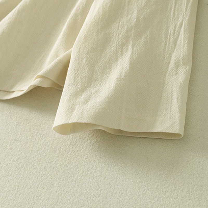 Cotton Asymmetrical Frog-Button Mindful Meditation Shirt