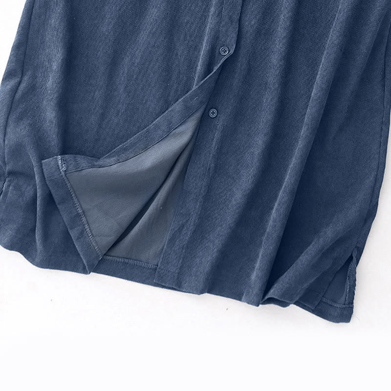 Tactile Corduroy Long Sleeve Mindful Midi Dress