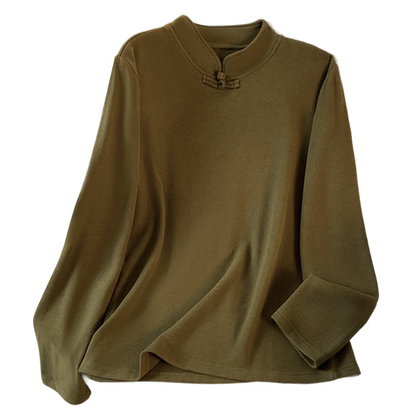 Tactile Cotton Stand-Collar Mindful Meditation Shirt