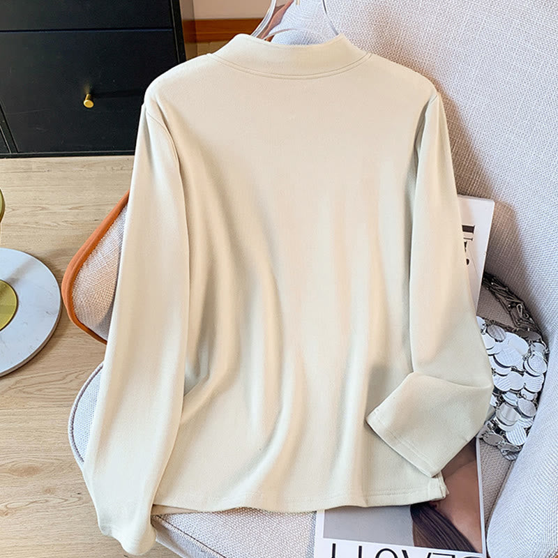 Tactile Cotton Stand-Collar Mindful Meditation Shirt