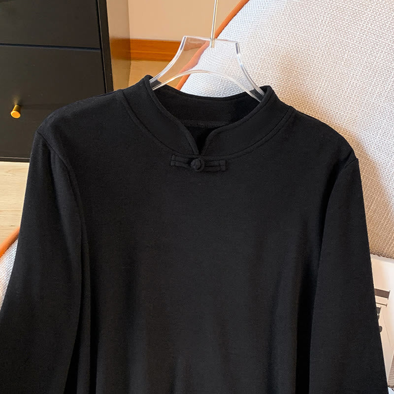 Tactile Cotton Stand-Collar Mindful Meditation Shirt