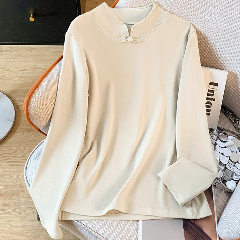 Tactile Cotton Stand-Collar Mindful Meditation Shirt