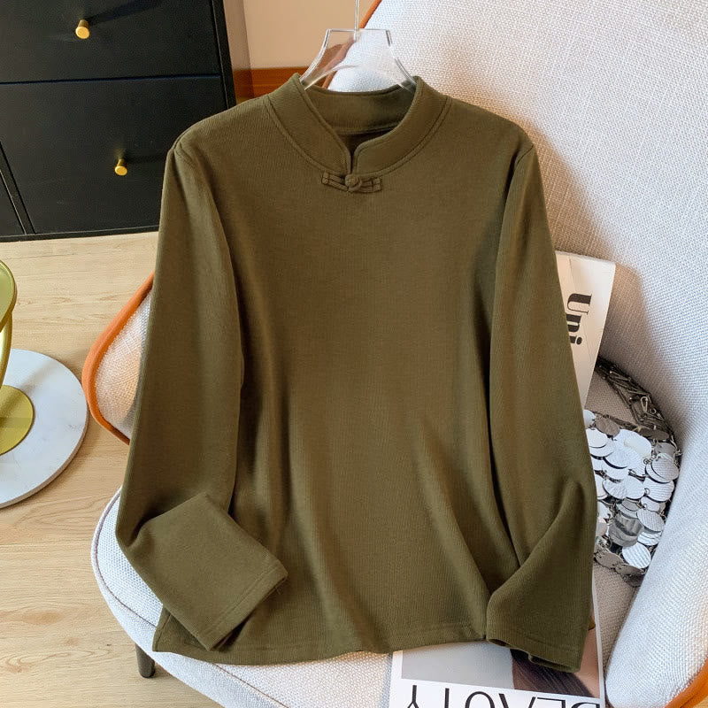 Tactile Cotton Stand-Collar Mindful Meditation Shirt