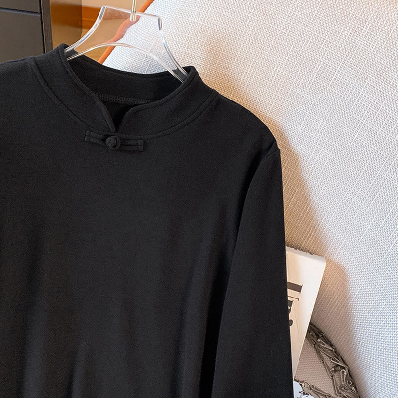 Tactile Cotton Stand-Collar Mindful Meditation Shirt