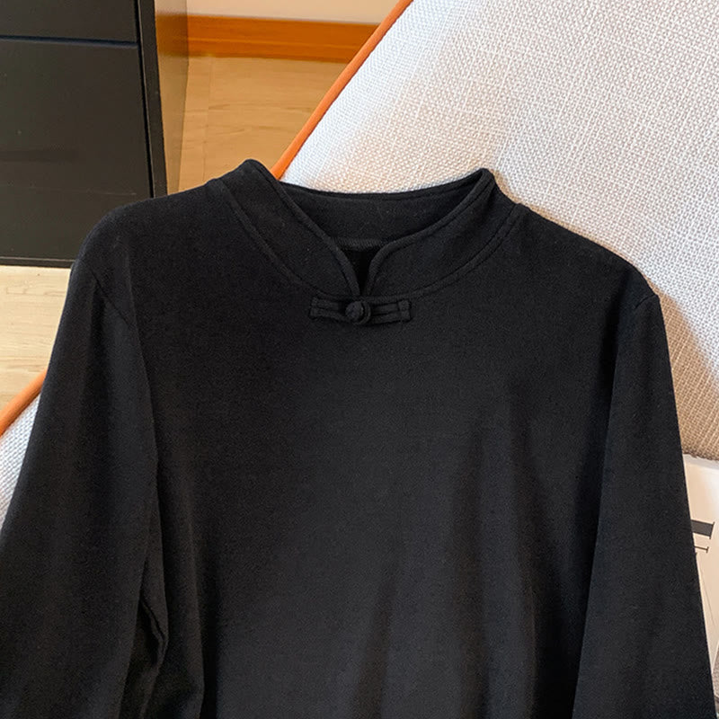 Tactile Cotton Stand-Collar Mindful Meditation Shirt