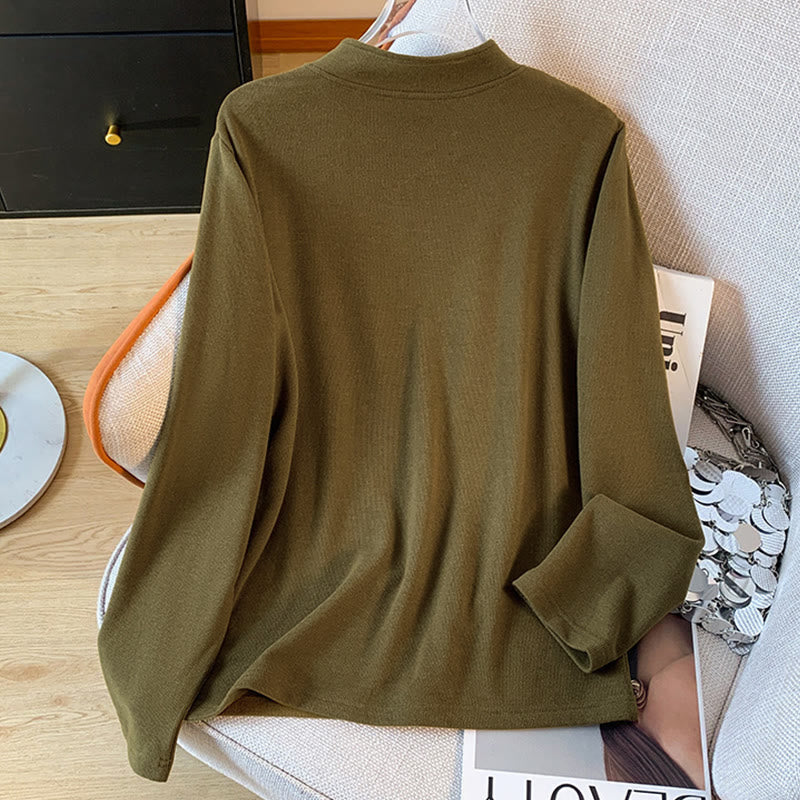 Tactile Cotton Stand-Collar Mindful Meditation Shirt