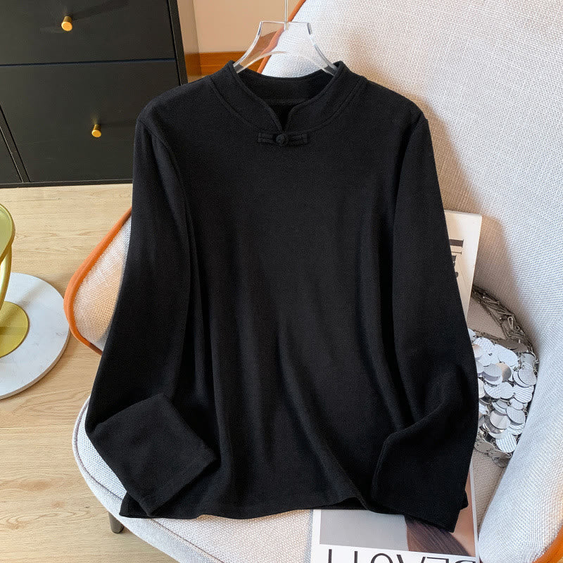 Tactile Cotton Stand-Collar Mindful Meditation Shirt
