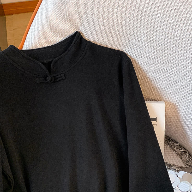 Tactile Cotton Stand-Collar Mindful Meditation Shirt