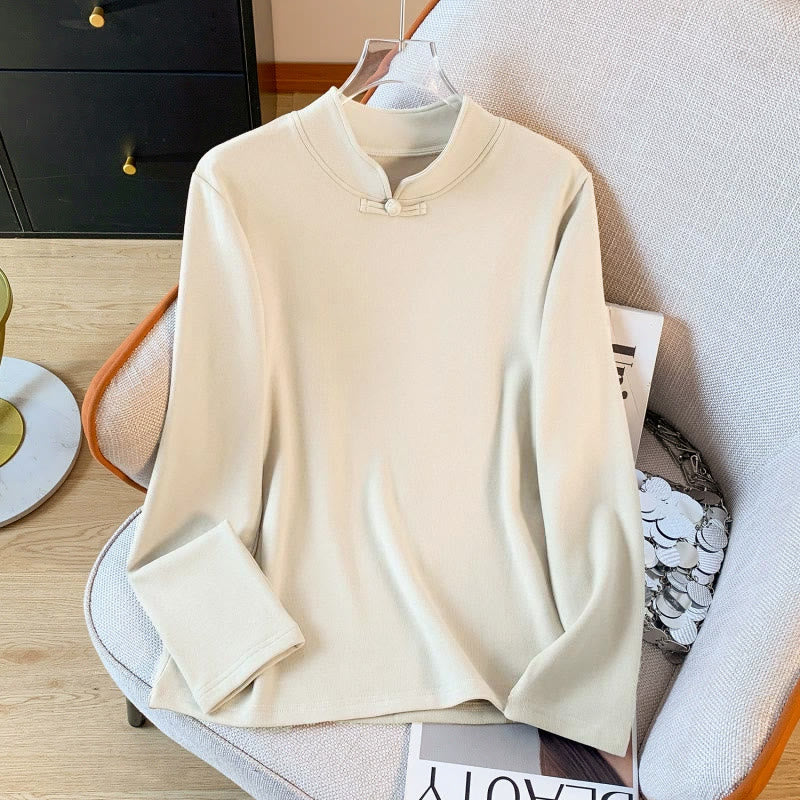 Tactile Cotton Stand-Collar Mindful Meditation Shirt