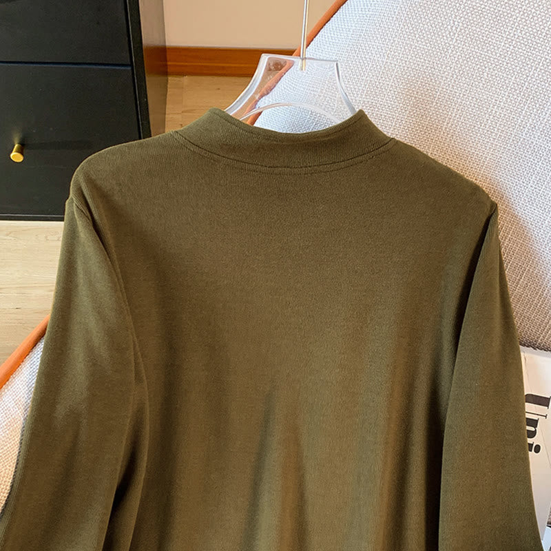 Tactile Cotton Stand-Collar Mindful Meditation Shirt