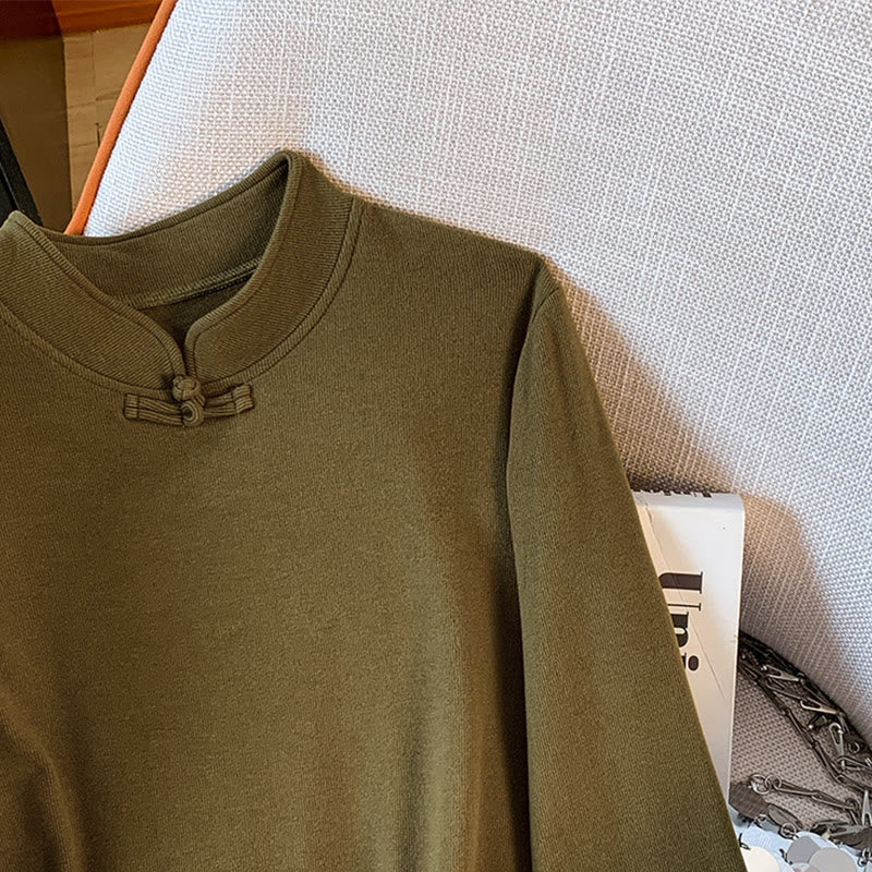 Tactile Cotton Stand-Collar Mindful Meditation Shirt