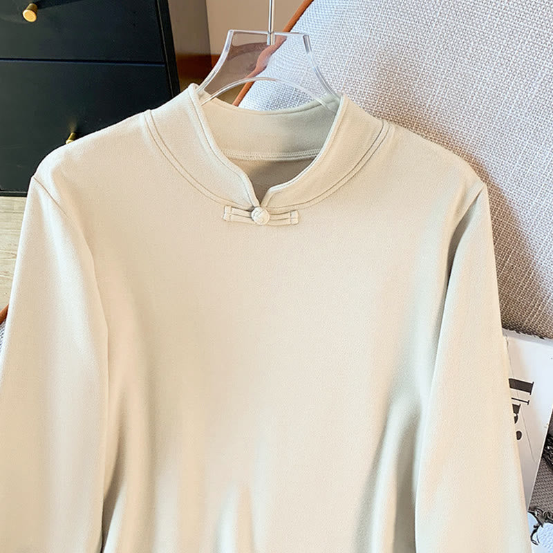 Tactile Cotton Stand-Collar Mindful Meditation Shirt