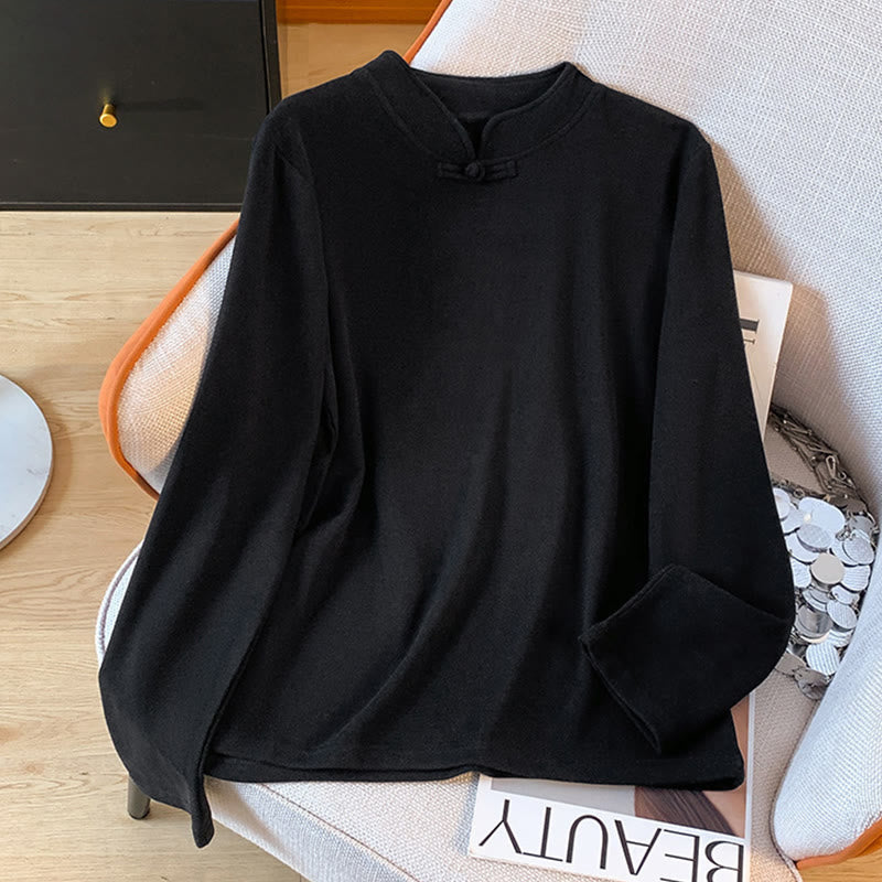 Tactile Cotton Stand-Collar Mindful Meditation Shirt