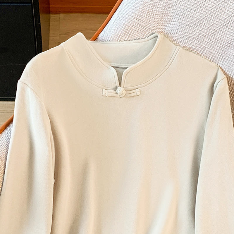 Tactile Cotton Stand-Collar Mindful Meditation Shirt