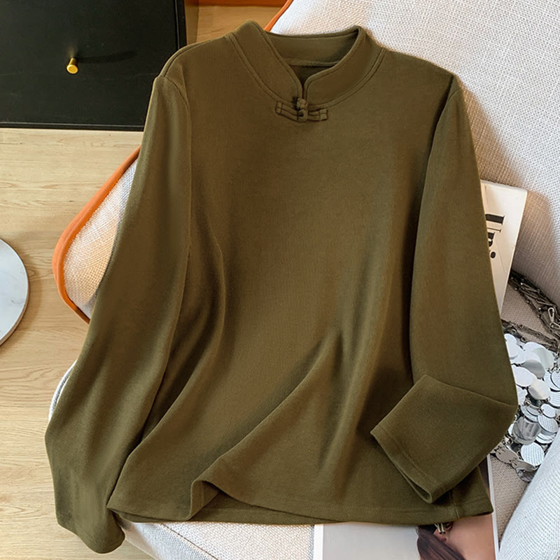Tactile Cotton Stand-Collar Mindful Meditation Shirt