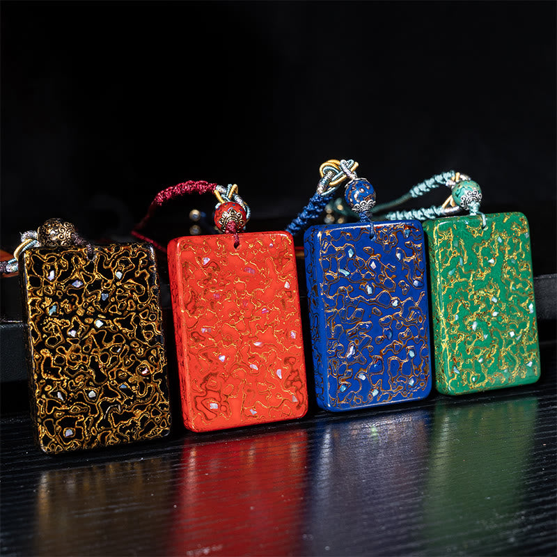 Handcrafted Lacquer Craft Sandalwood Protection Pendant Necklace