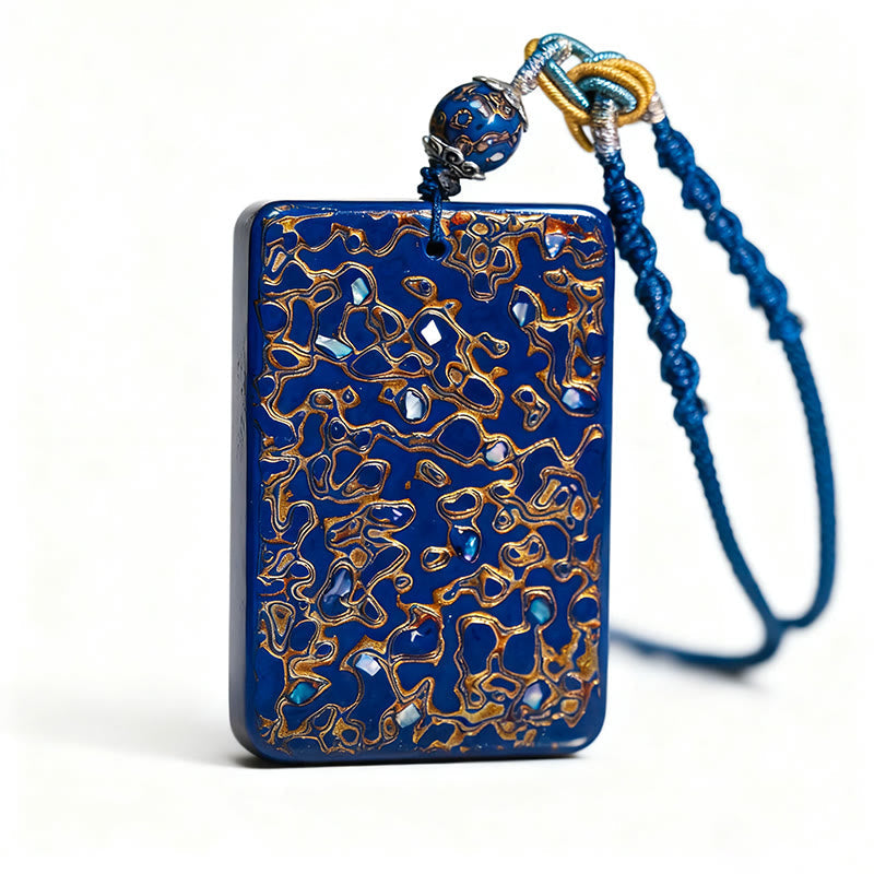 Handcrafted Lacquer Craft Sandalwood Protection Pendant Necklace