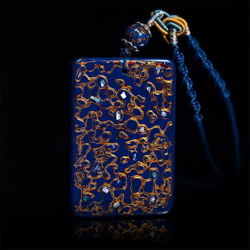 Handcrafted Lacquer Craft Sandalwood Protection Pendant Necklace