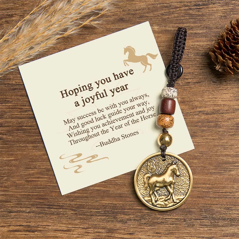 "Hoping You Have a Joyful Year" Year of the Horse Keychain Includes Gift Message Card