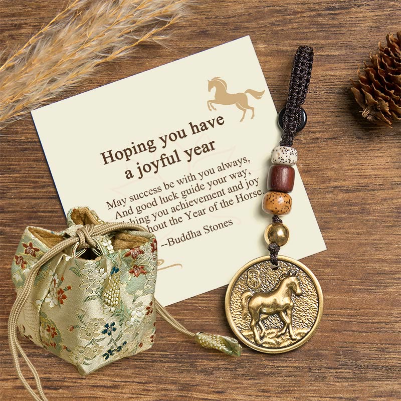 "Hoping You Have a Joyful Year" Year of the Horse Keychain Includes Gift Message Card