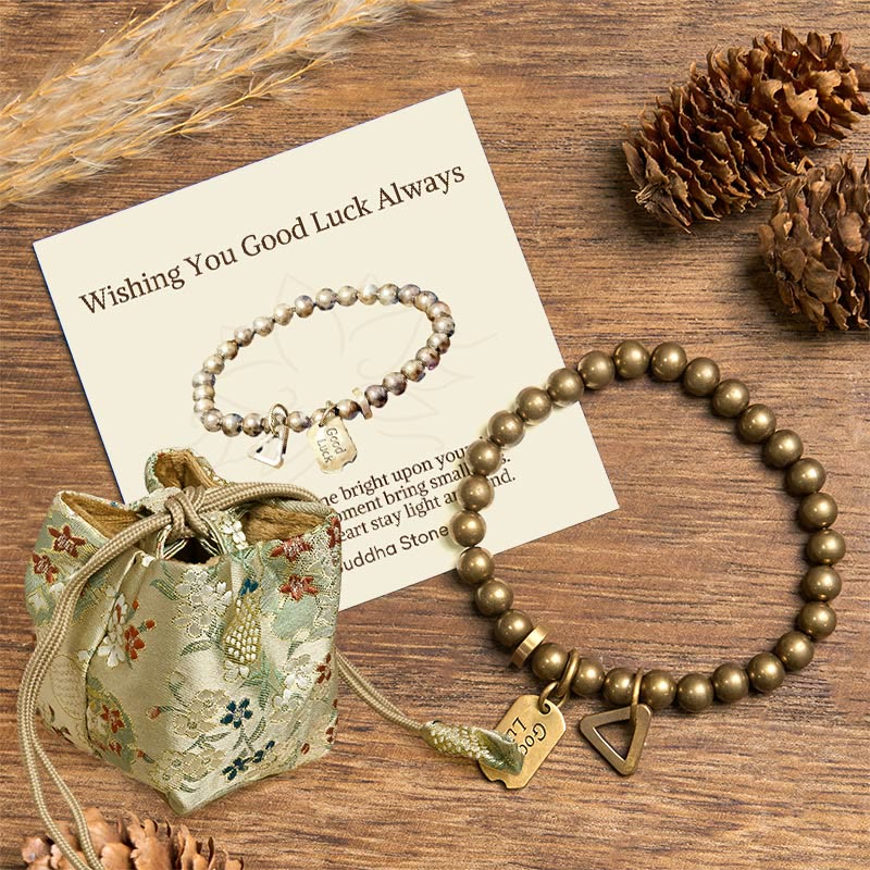 "Wishing You Good Luck Always" Pure Copper Brass Bracelet Includes Gift Message Card