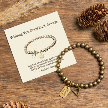 "Wishing You Good Luck Always" Pure Copper Brass Bracelet Includes Gift Message Card