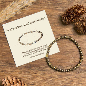 "Wishing You Balance and Strength" Brass Beads Bracelet Includes Gift Message Card