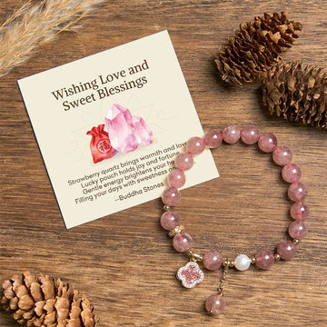 "Wishing Love and Sweet Blessings" Quartz Bracelet Includes Gift Message Card