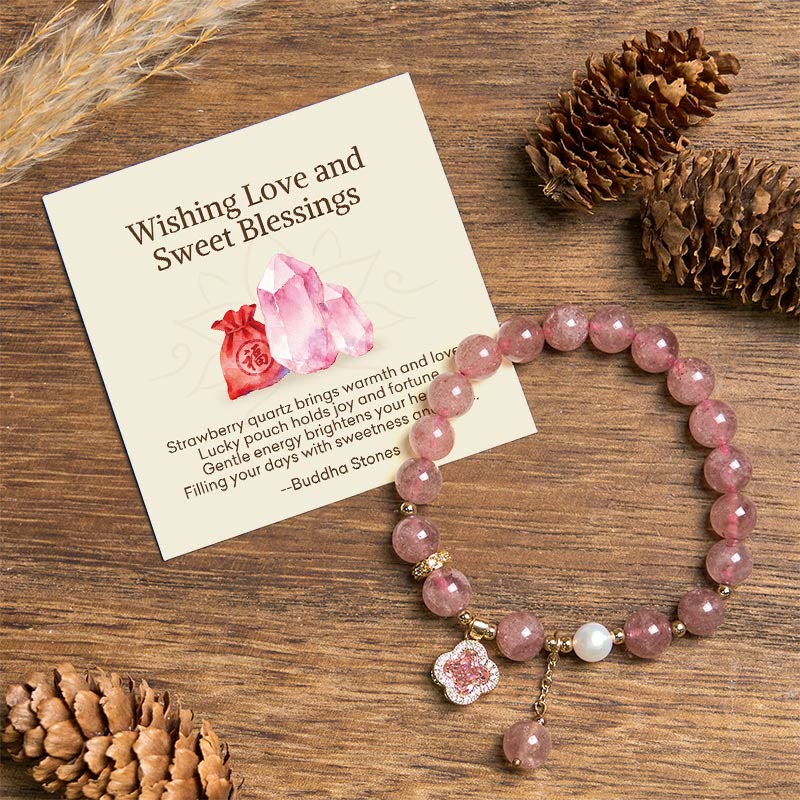 "Wishing Love and Sweet Blessings" Quartz Bracelet Includes Gift Message Card