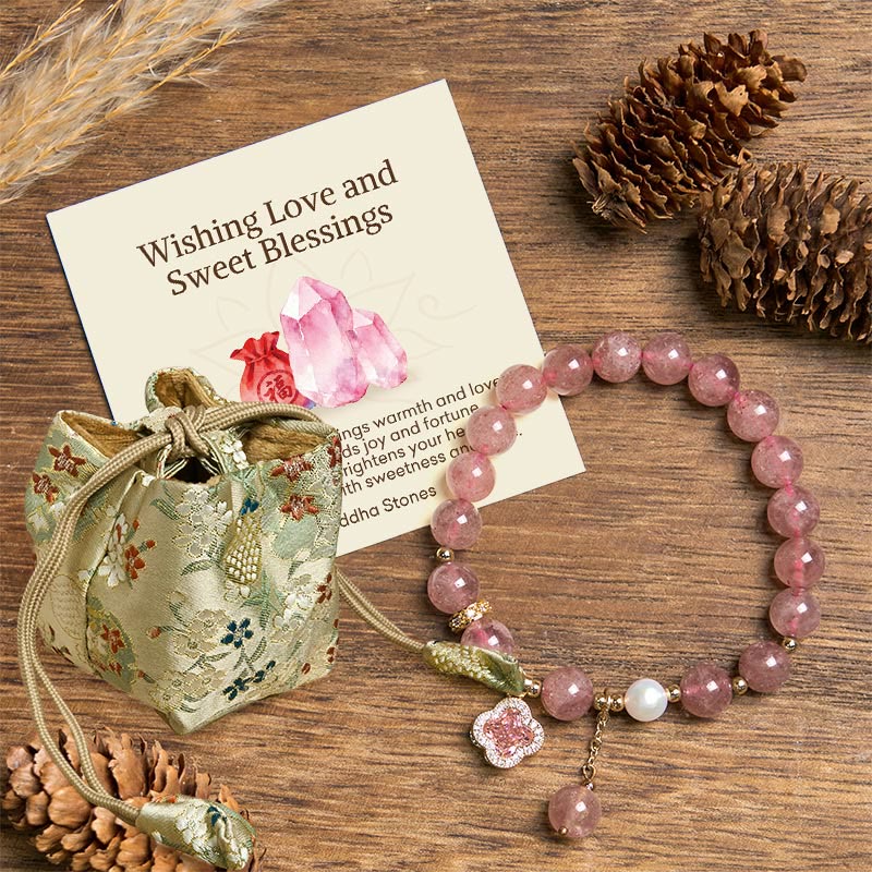 "Wishing Love and Sweet Blessings" Quartz Bracelet Includes Gift Message Card
