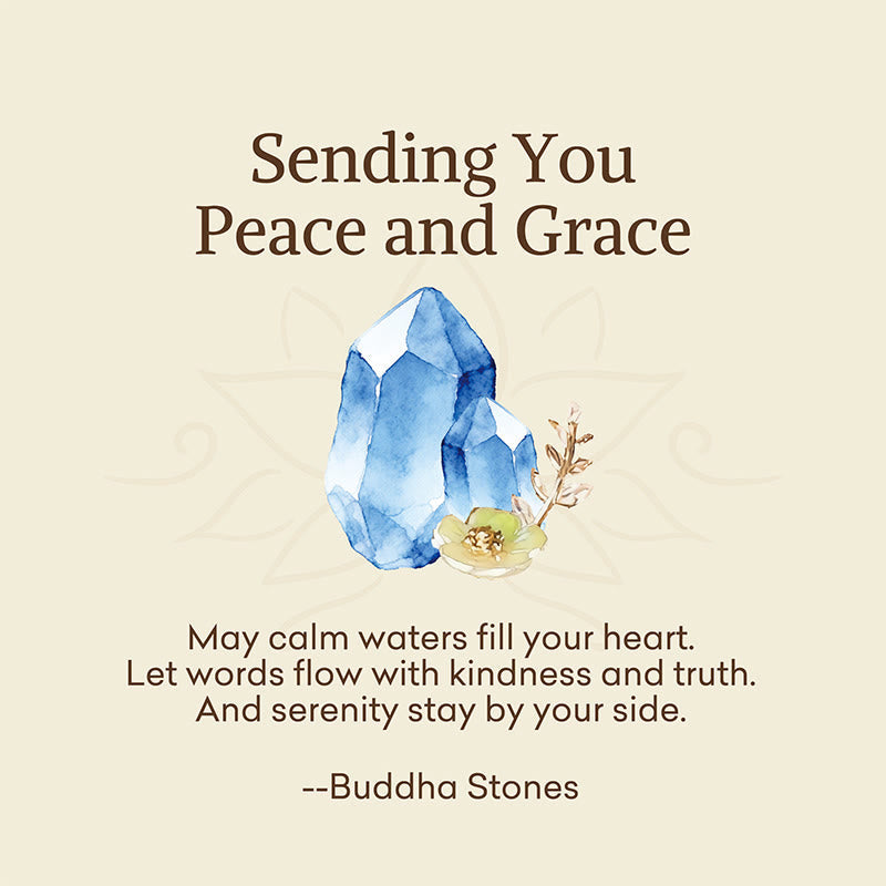 "Sending You Peace and Grace" Blue Crystal Flower Bracelet Includes Gift Message Card