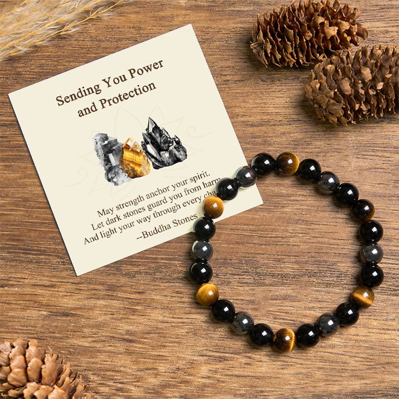 "Sending You Power and Protection" Tiger's Eye Bracelet Includes Gift Message Card