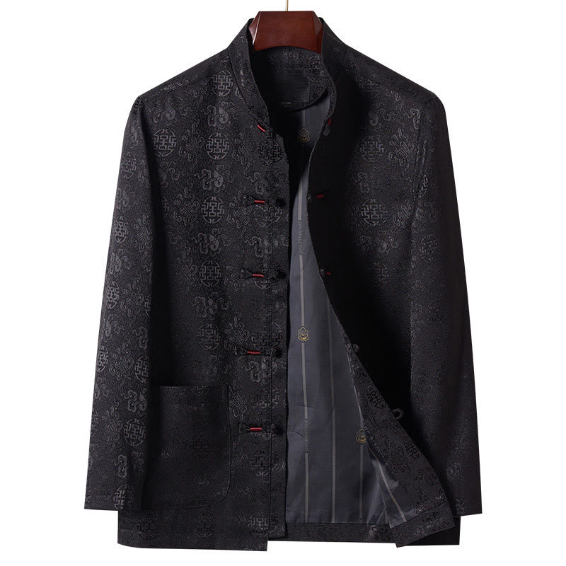 Embroidered Stand Collar Mindful Ritual Jacket