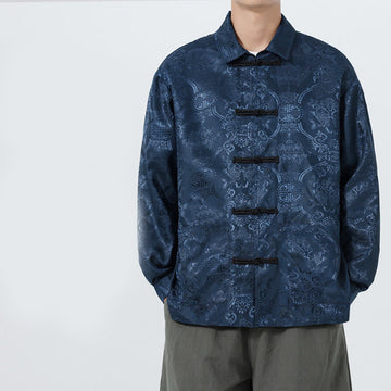 Breathable Jacquard Slim Fit Tang Meditation Jacket