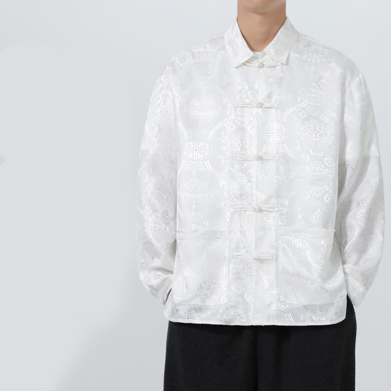 Breathable Jacquard Slim Fit Tang Meditation Jacket