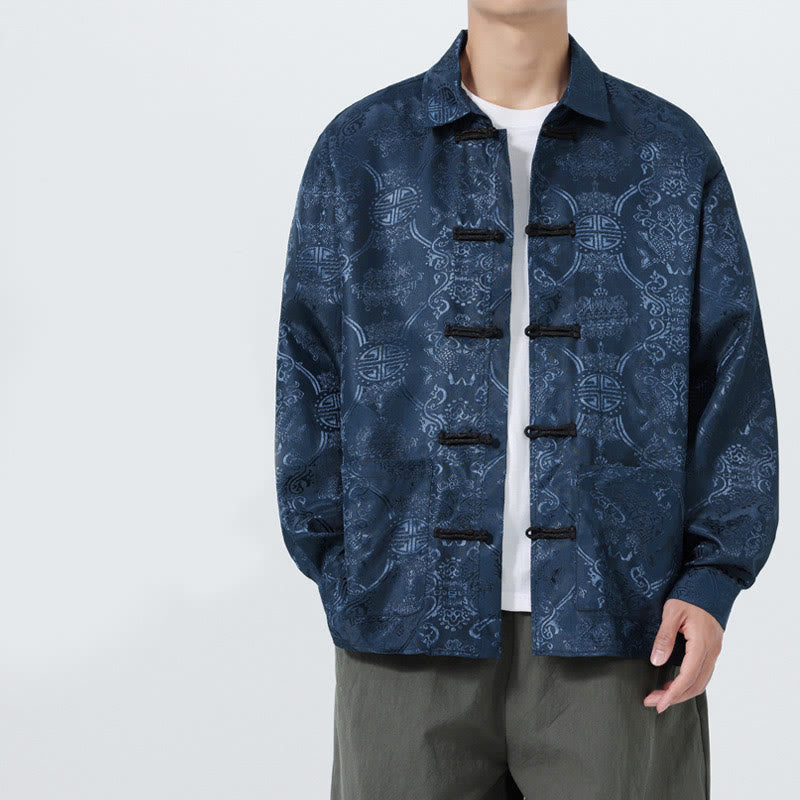 Breathable Jacquard Slim Fit Tang Meditation Jacket