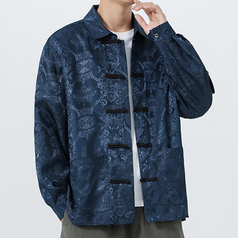 Breathable Jacquard Slim Fit Tang Meditation Jacket